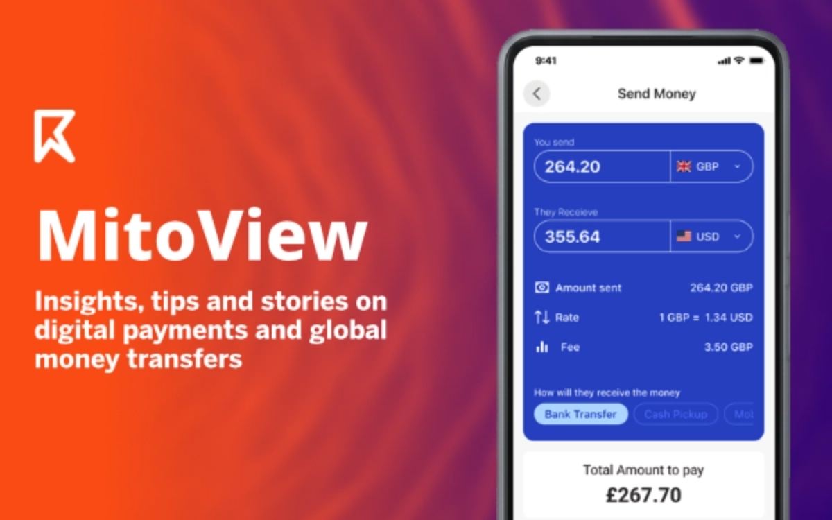 Customer sending money on a phone